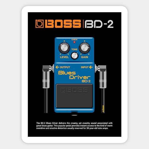 BOSS BD-2 Blues Driver Stomp Box Sticker by wespe